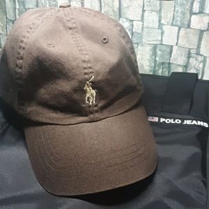 Ralph Lauren Polo Brown Leather Strapped Hat